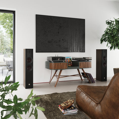 DALI Opticon 6 MK2 Tobacco Oak in a living room