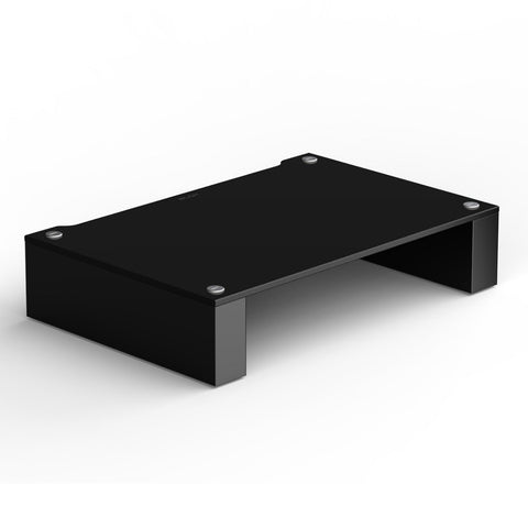 Blok Stax 2G 120 Shelf Component - High Gloss Black/Black Glass - 3/4 View