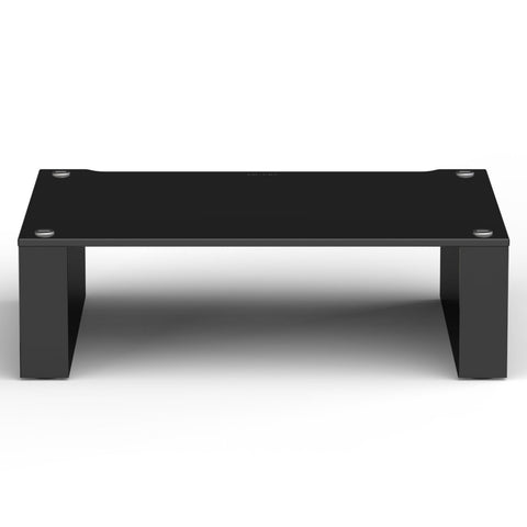 Blok Stax 2G 170 Shelf Component - High Gloss Black/Black Glass - Front View