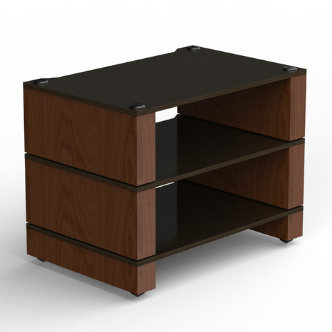 Blok Stax 2G 3-Shelf Collection - Dark Walnut/Black Ash - 3/4 View