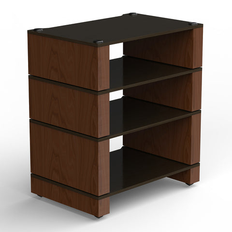 Blok Stax 2G - 4 Shelf Collection - Dark Walnut / Black Ash - 3/4 View