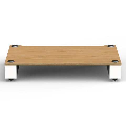 Blok Stax 2G Base Shelf Component - Satin White/Natural Ash - Front View