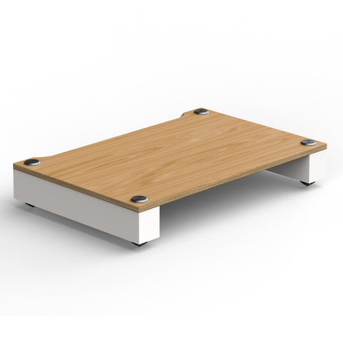 Blok Stax 2G Base Shelf Component - Satin White/Natural Ash - 3/4 View