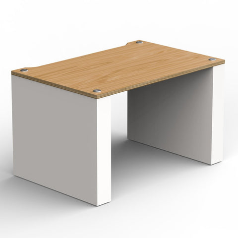 BLOK Stax 2G LP Shelf Component - Natural Ash/Satin White - 3/4 View