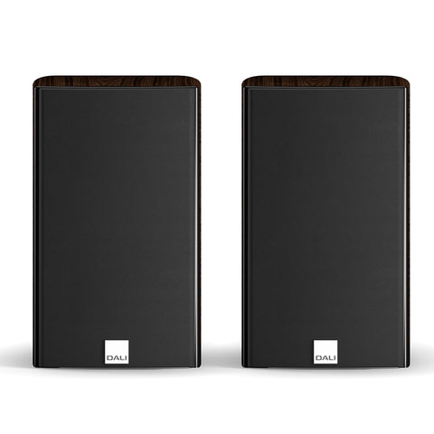 DALI Epicon 2 Walnut Bookshelf Speakers with Grilles - Front