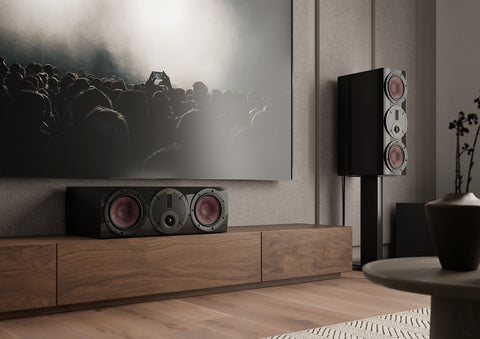 Two DALI Rubikore Cinema's in Black in a home theatre set up