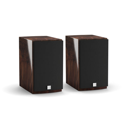 DALI Menuet Special Edition Wild Walnut Bookshelf Speakers with Grilles - Front View