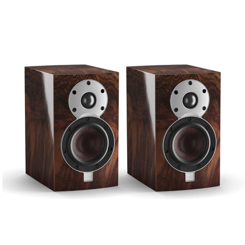 DALI Menuet Special Edition Wild Walnut Bookshelf Speakers without Grilles - Front View