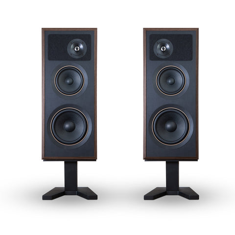 Passif 50 Walnut Speakers without Grilles - Front View