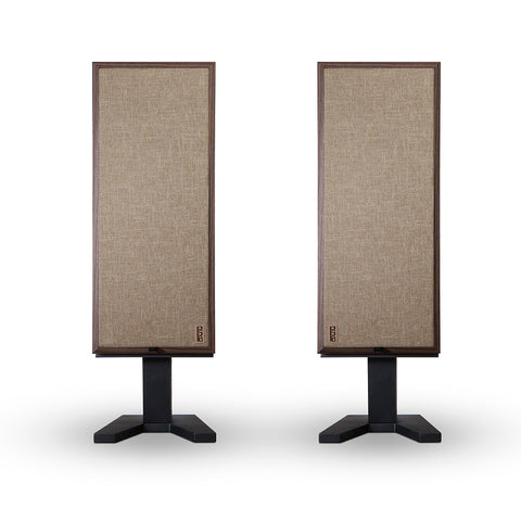 Passif 50 Walnut Speakers with Grilles - Front View