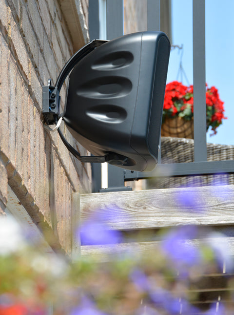 PSB CS1000 Black Installed on the side of a house