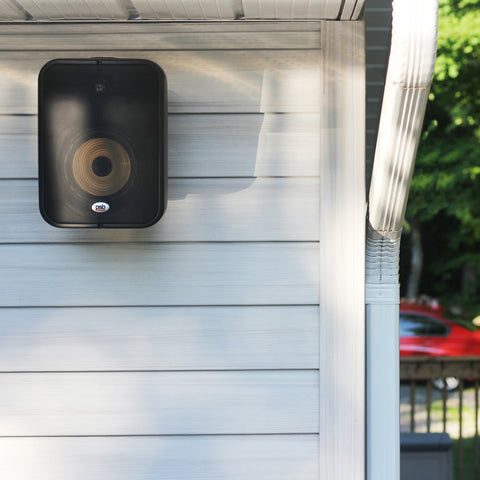 PSB CS1000 Black Installed on the side of a house