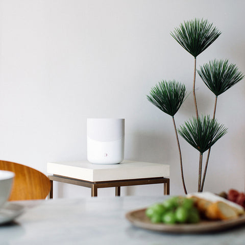 Bluesound Pulse M White on End Table