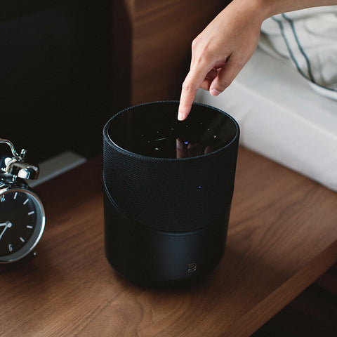 Bluesound Pulse M Black on Nightstand