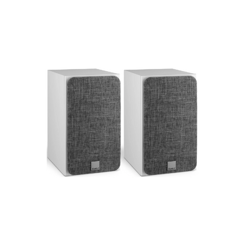 DALI Oberon 1 White Bookshelf Speakers with Grilles - Front View