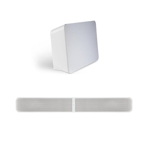 Bluesound Pulse Soundbar and Pulse Subwoofer White
