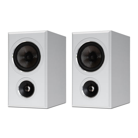 Imagine B50 Bookshelf Speakers (White) - without Grilles - Front View