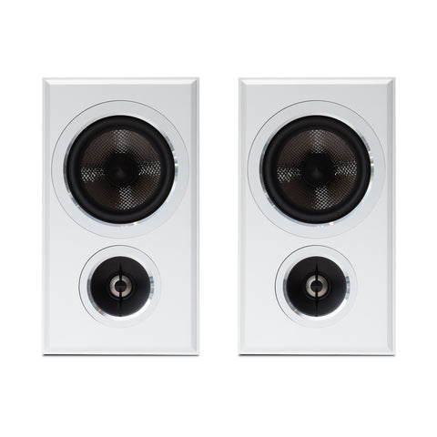 Imagine B50 Bookshelf Speakers (White) - without Grilles - Front View