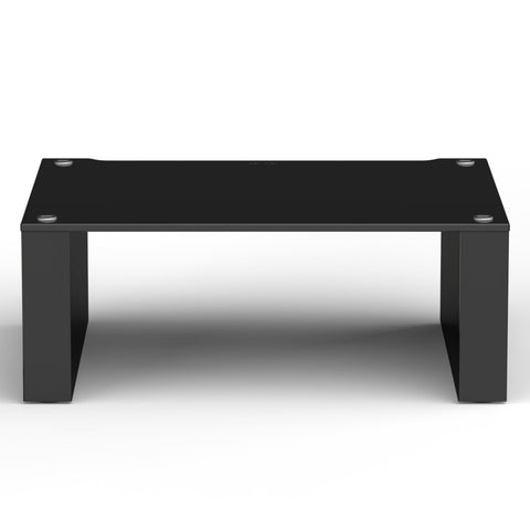 Blok Stax 2G 220 Shelf Component - High Gloss Black/Black Glass - Front View