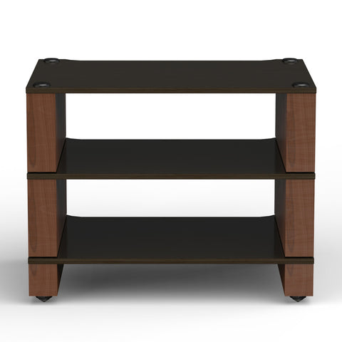 Blok Stax 2G 3-Shelf Collection - Dark Walnut/Black Ash - Front View