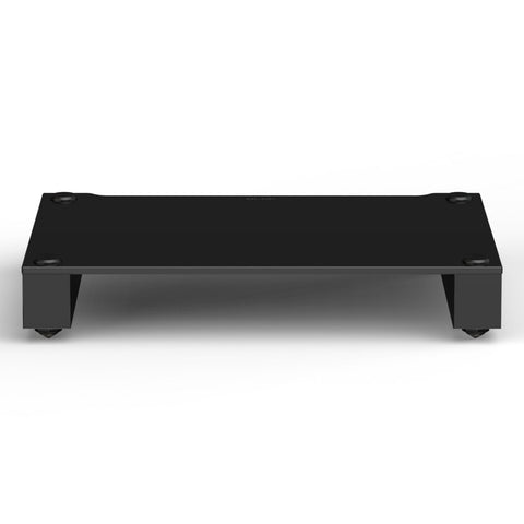 Blok Stax 2G Base Shelf Component - High Gloss Black/Black Glass - Front View