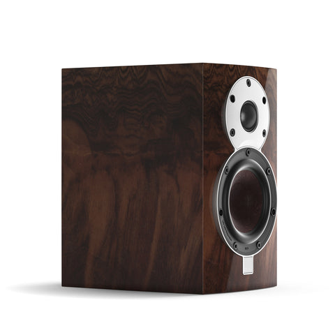 DALI Menuet Special Edition Wild Walnut Bookshelf Speakers without Grilles - Side View