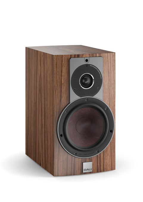 DALI Rubicon 2 Bookshelf Speaker Walnut - Grille off, front view