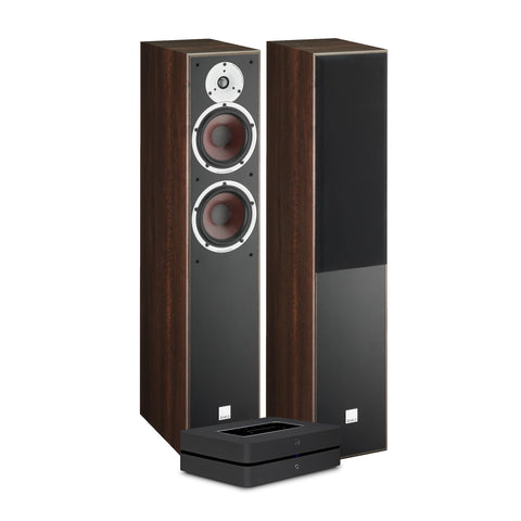 Spektor 6 Walnut and Bluesound Powernode Black